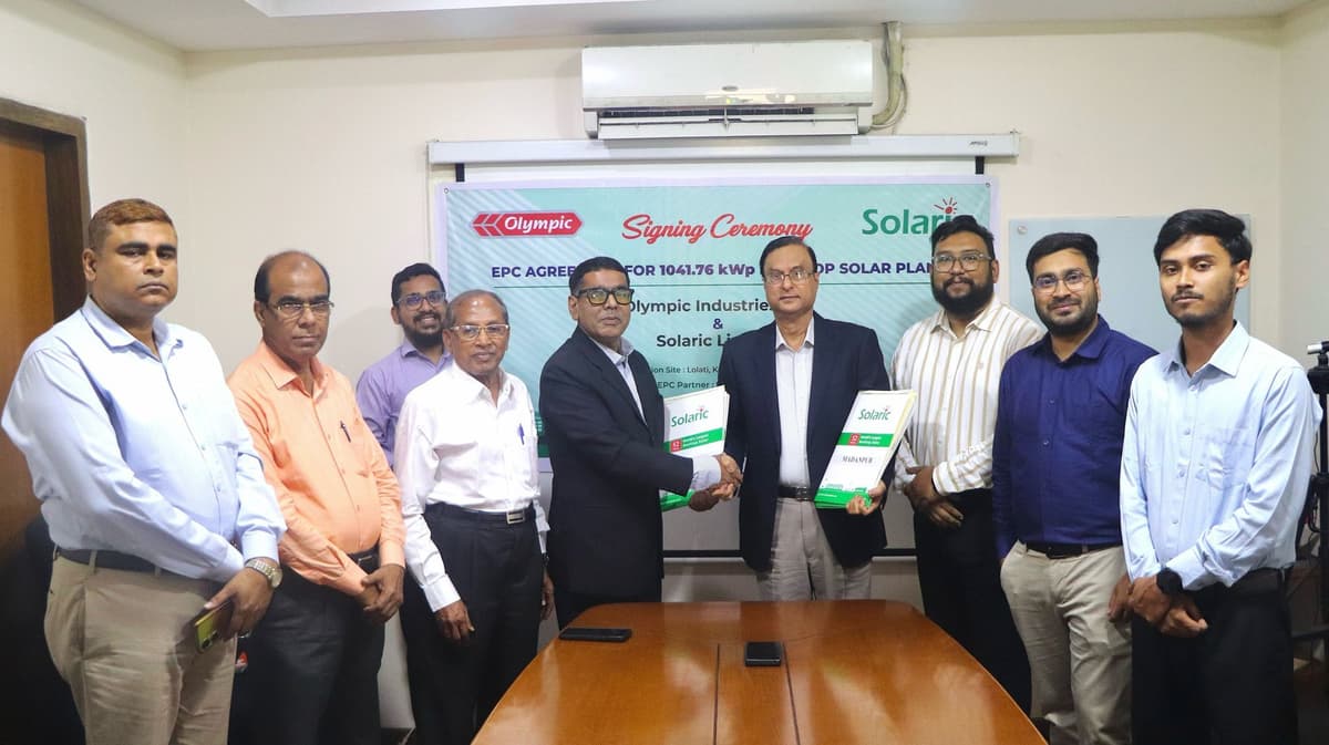 Solaric Signs EPC Agreement with Olympic Industries PLC for 1041.76 kWp Rooftop Solar Plant Solaric Signs EPC Agreement with Olympic Industries PLC for 1041.76 kWp Rooftop Solar Plant